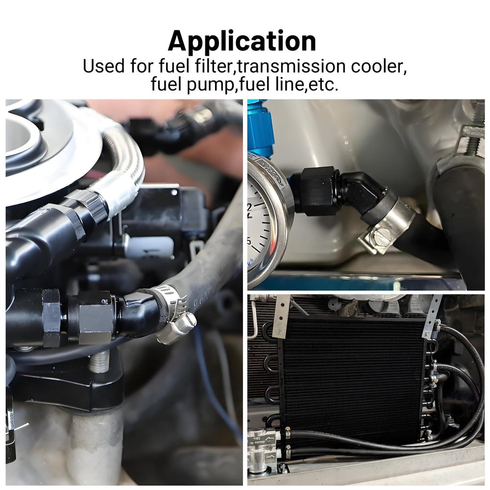 EVIL ENERGY installed in engine bay routing hose at 90°, reduces hose stress