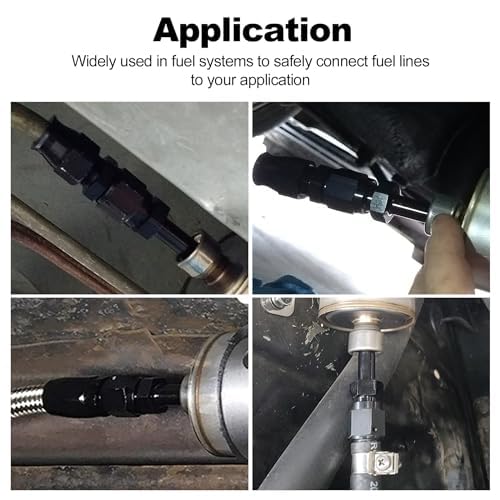 EVIL ENERGY adapter installed on rubber hose with clamp, showing secure connection for fluid lines
