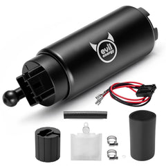 EVIL ENERGY front view of intank pump showing housing and outlet — clear fitment detail