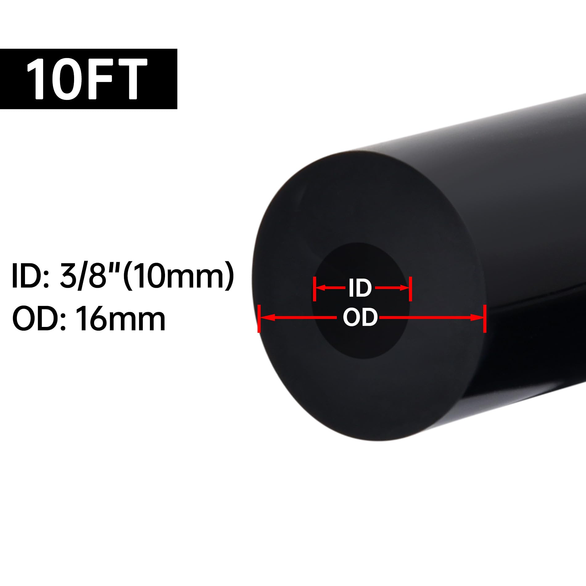 EVIL ENERGY coiled 10ft silicone hose displayed to show full length and easy cutting benefit