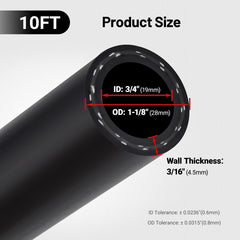 EVIL ENERGY 10ft coiled heater hose with measurement tape, verify length and cut-to-fit convenience