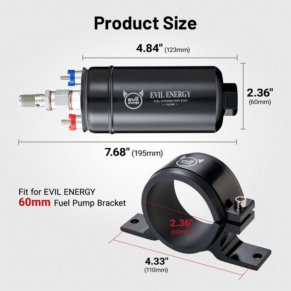 EVIL ENERGY pump installed below tank demonstrating gravity-fed reliability
