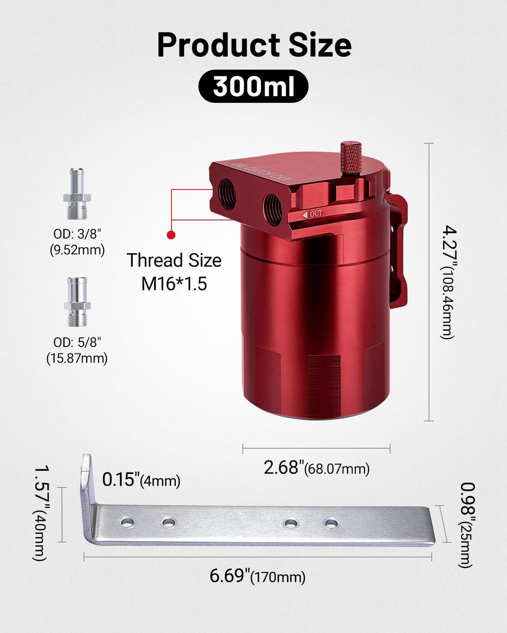 EVIL ENERGY nbr hose and fittings layout showing included 5ft hose and threaded ports