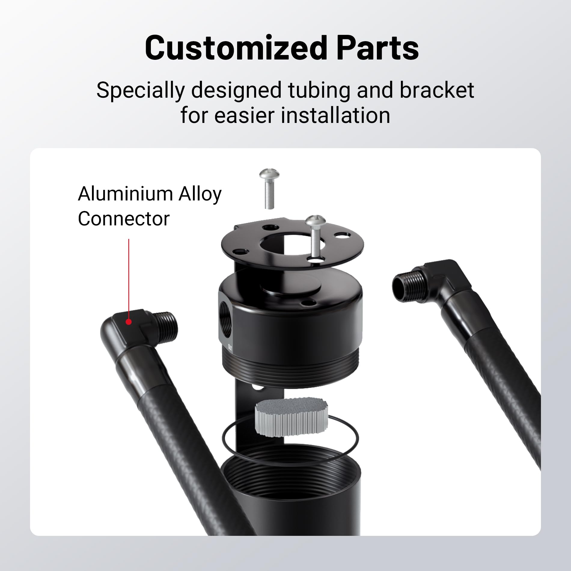 EVIL ENERGY aluminum quick-connect PCV fittings and hoses benefit: simple plug-and-play hookup