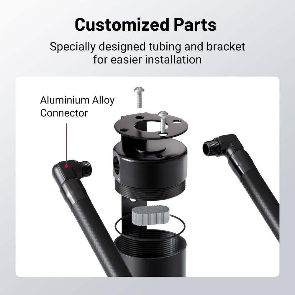 EVIL ENERGY aluminum quick-connect PCV fittings and hoses benefit: simple plug-and-play hookup
