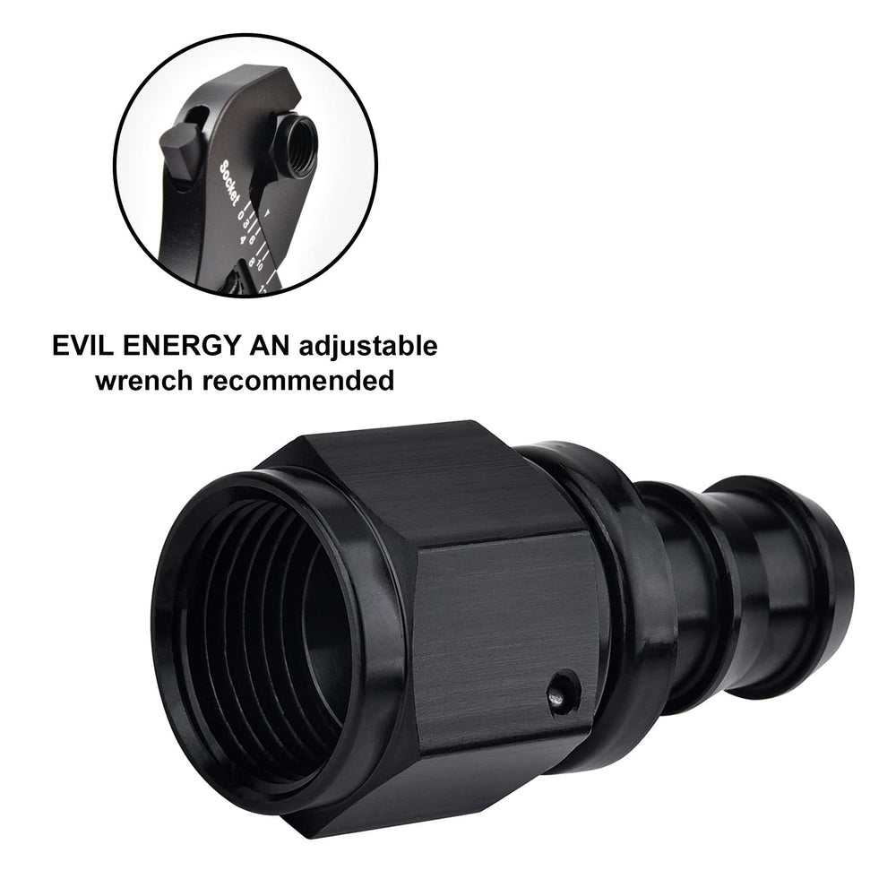 EVIL ENERGY fittings next to a ruler for scale, shows compact size and easy planning