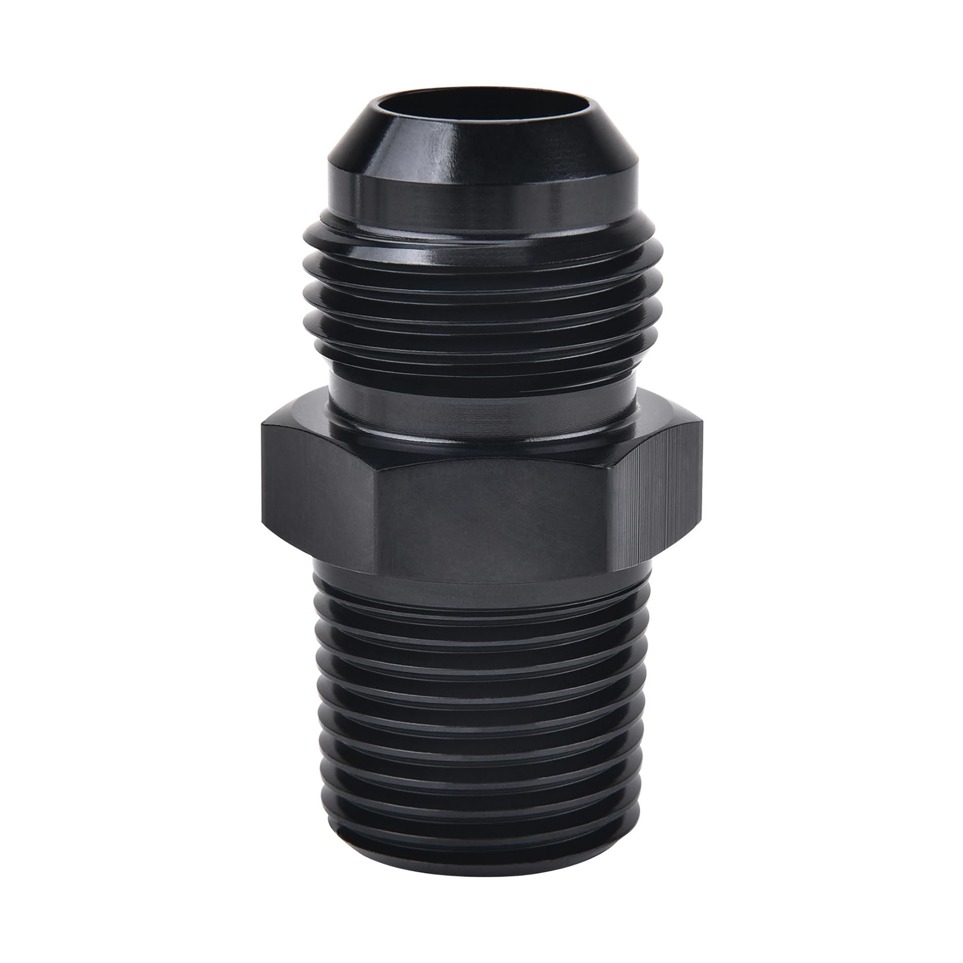 EVIL ENERGY close-up of 3/8" NPT threads highlighting precise machining for better seal