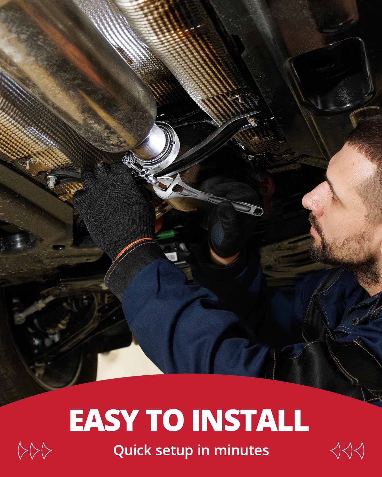EVIL ENERGY installed V-band on exhaust turbopipe demonstrating fast serviceability benefit