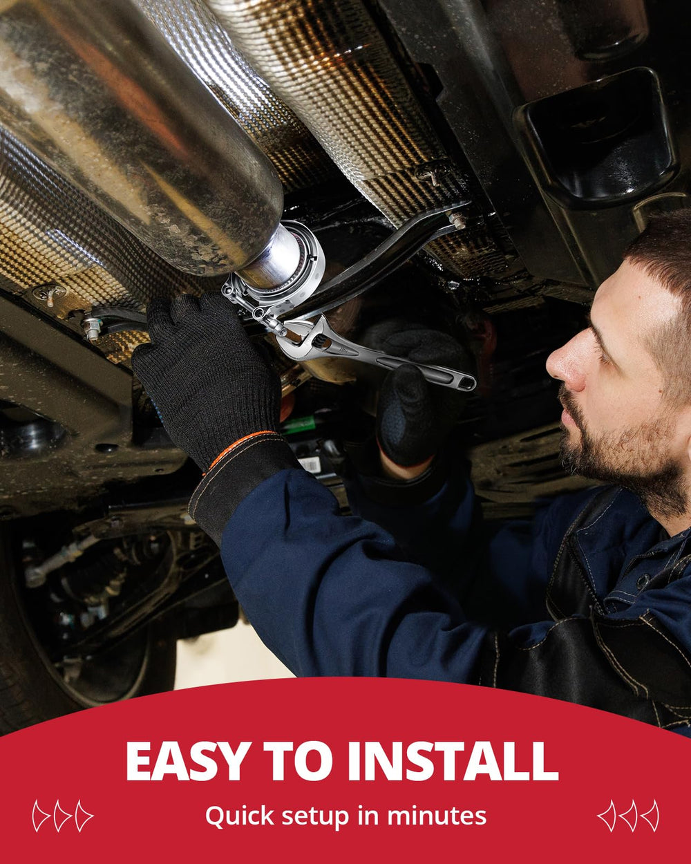 EVIL ENERGY clamp installed on turbo outlet demonstrating fast removal for maintenance