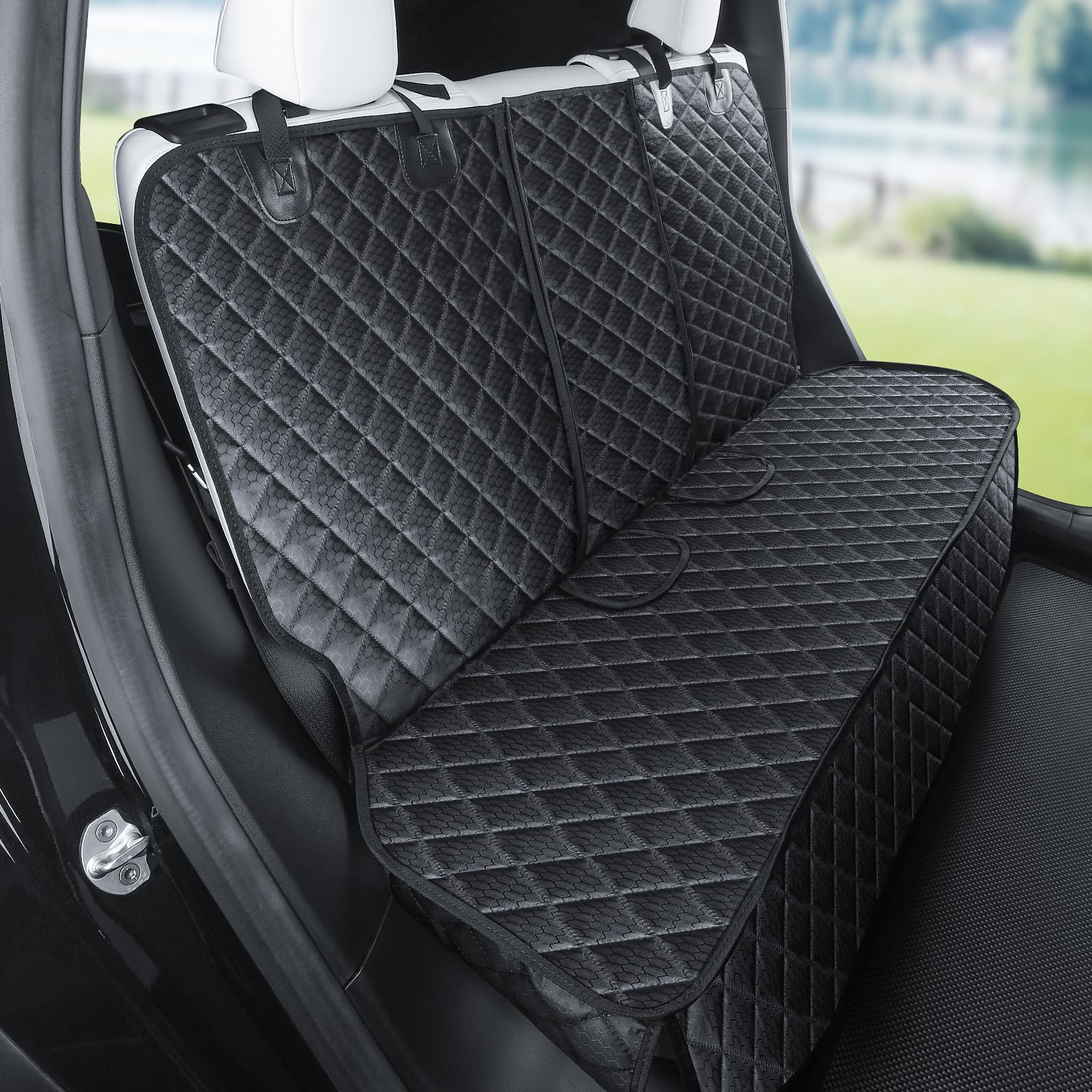 EVMODS front view showing full rear seat coverage and protection