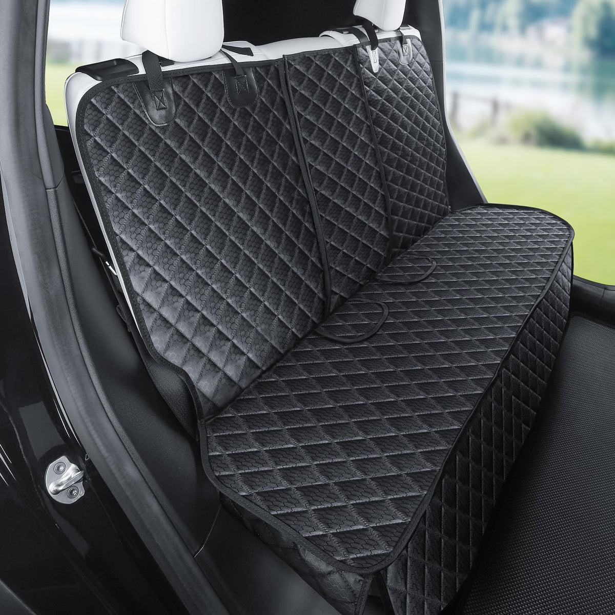 EVMODS front view showing full rear seat coverage and protection