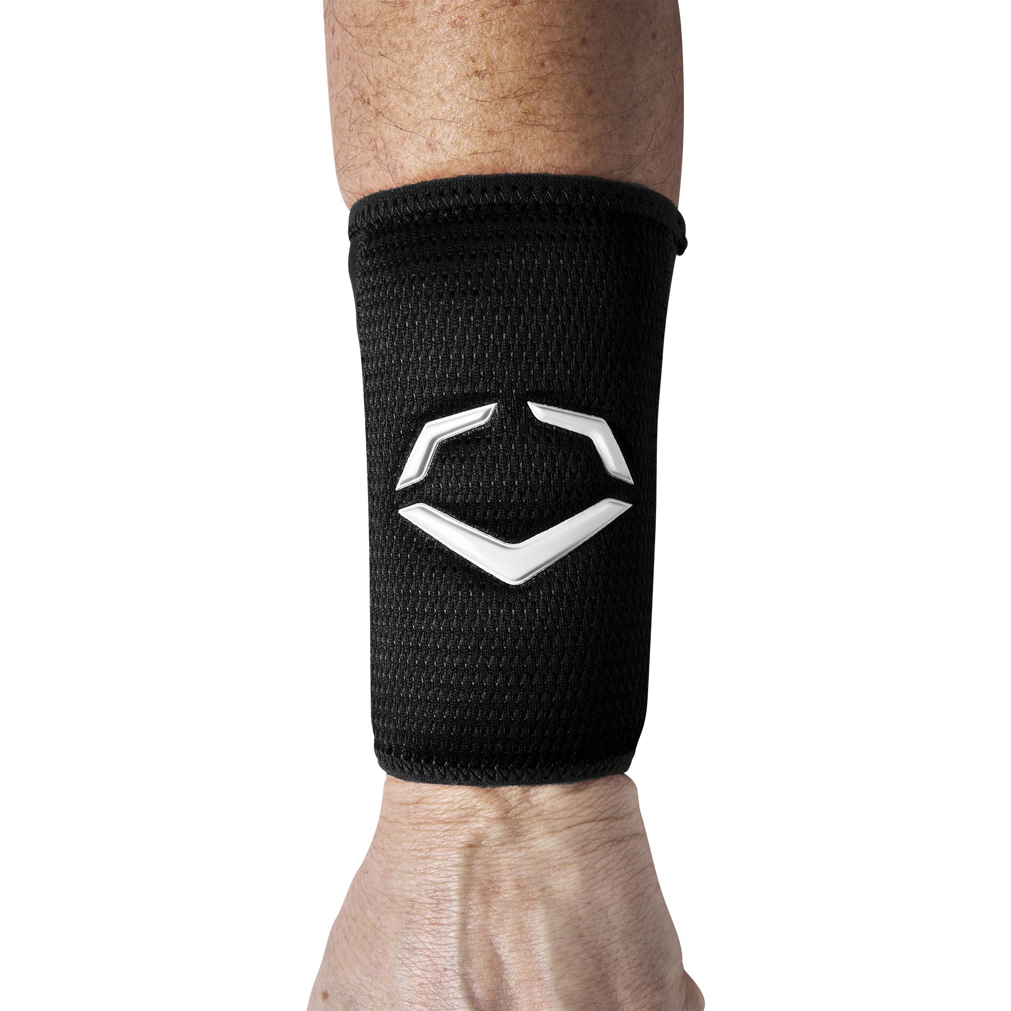 EvoShield worn on wrist during batting showing protection and preserved swing freedom