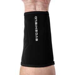 EvoShield next to a ruler size comparison showing medium fit clarity and selection help