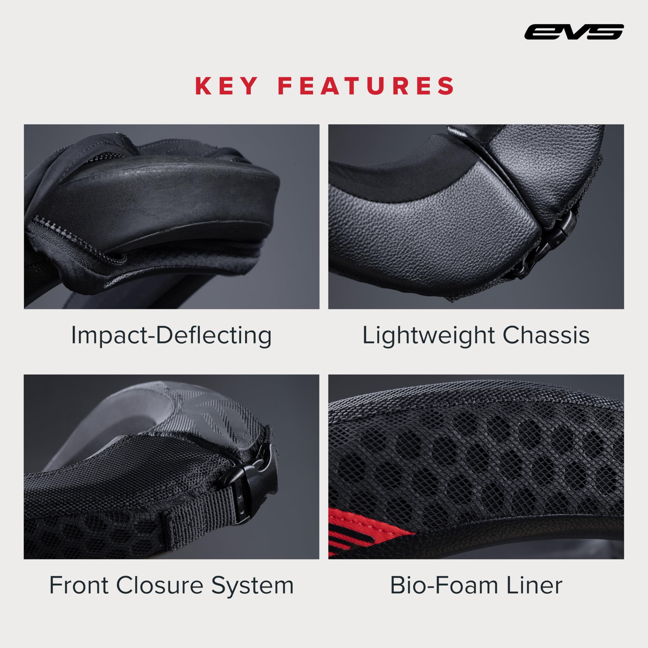 EVS R2 hook-and-loop closure detail for quick secure adjustments