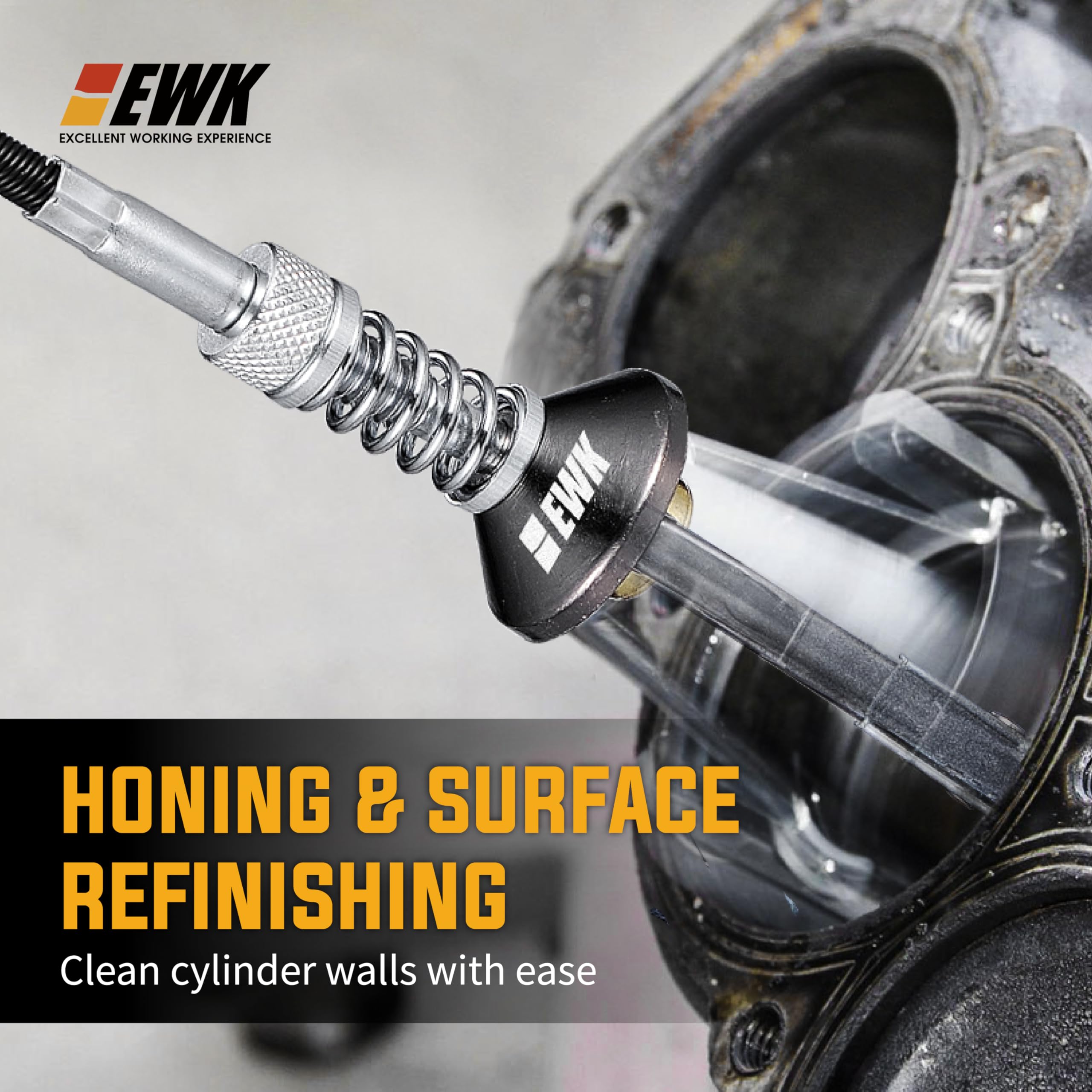 EWK hone adjustment wheel detail showing precise tension control benefit