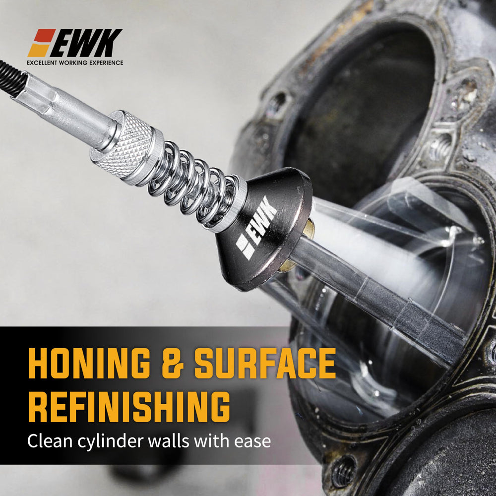 EWK hone adjustment wheel detail showing precise tension control benefit
