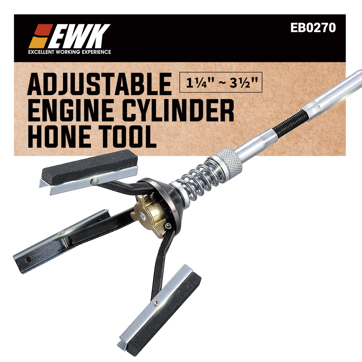 EWK hone front view showing full tool for easy storage and transport