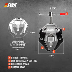 EWK close-up of self-locking jaws showing gripping teeth for secure removal benefit