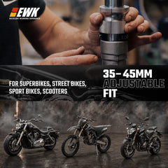EWK knurled handle grip texture for non-slip control even with oily hands