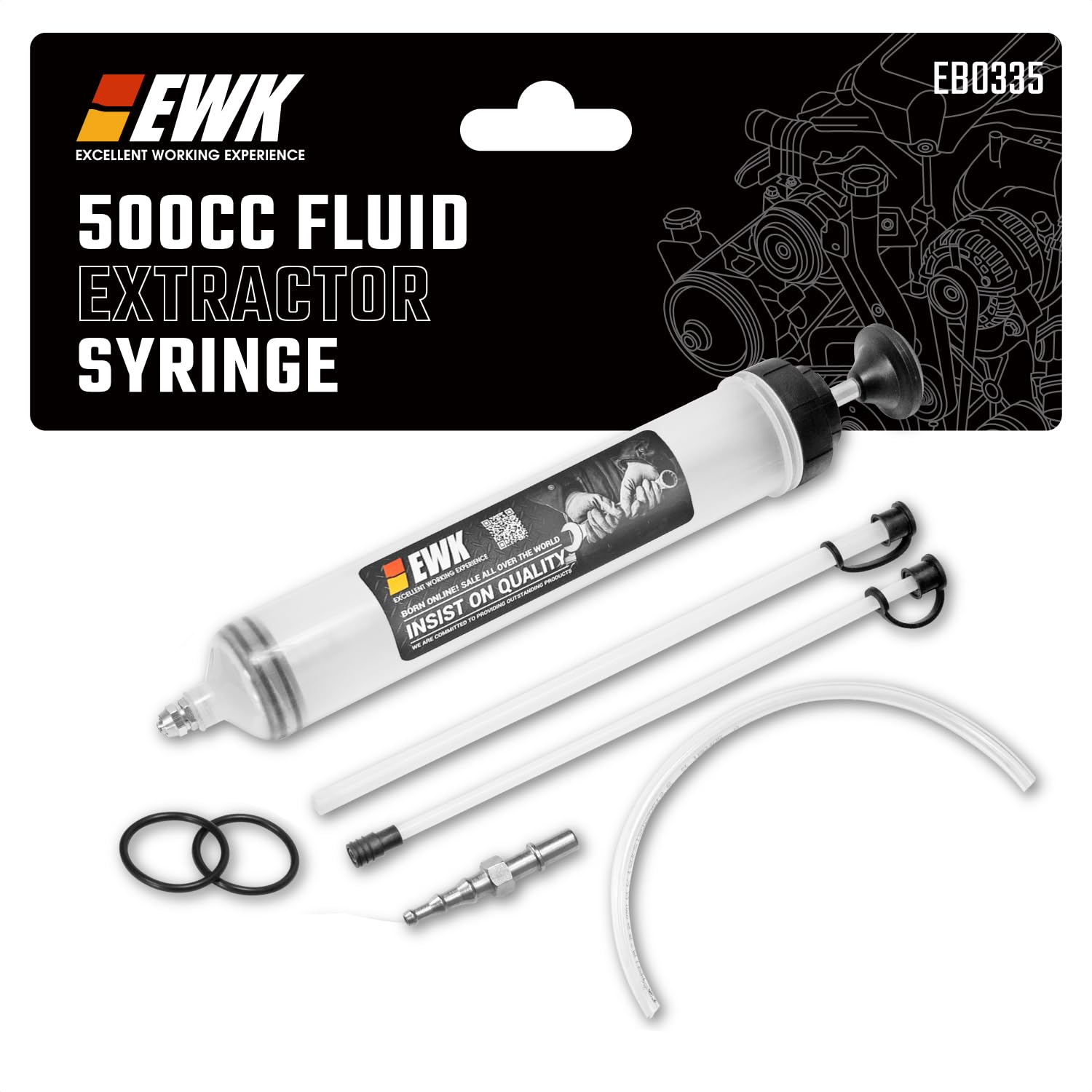 EWK syringe front view showing compact design and easy handling benefit