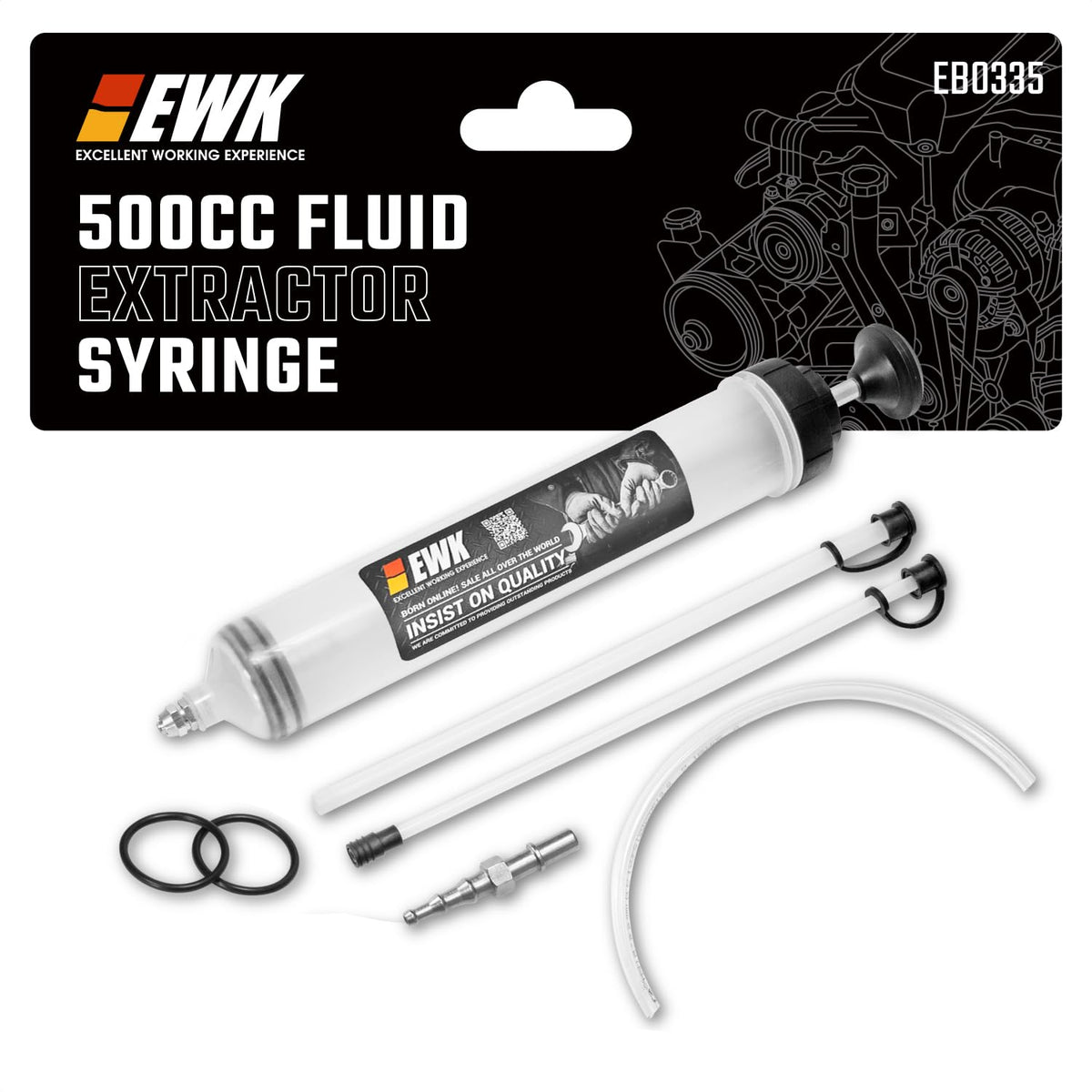 EWK syringe front view showing compact design and easy handling benefit