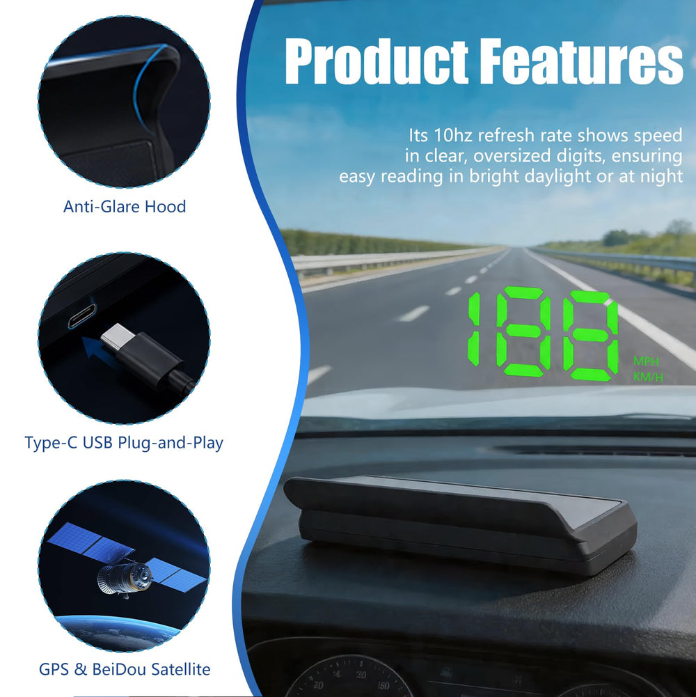 EWOJUYE reflective film detail improving projected speed clarity on windshield
