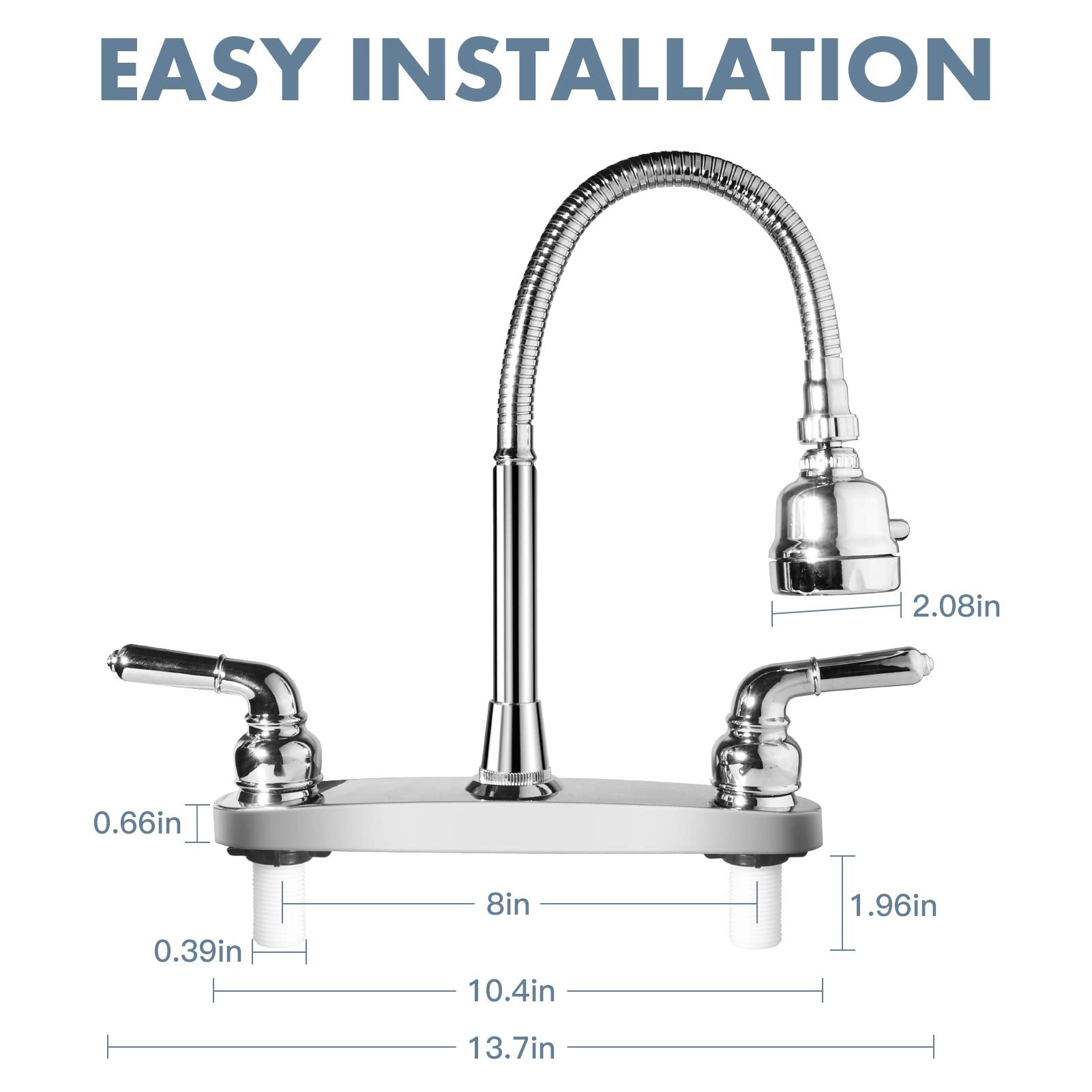 EXCELFU threaded 1/2 inch inlet shanks visible for straightforward installation