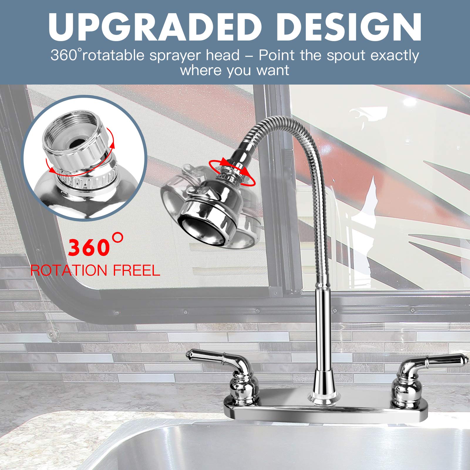 EXCELFU lever handle detail illustrating quarter-turn control and precise flow