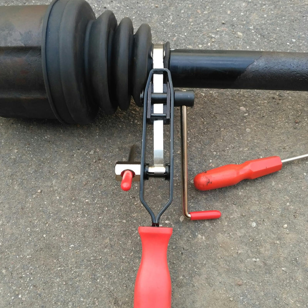 Exclaith pliers cutting excess banding cleanly for neat installs