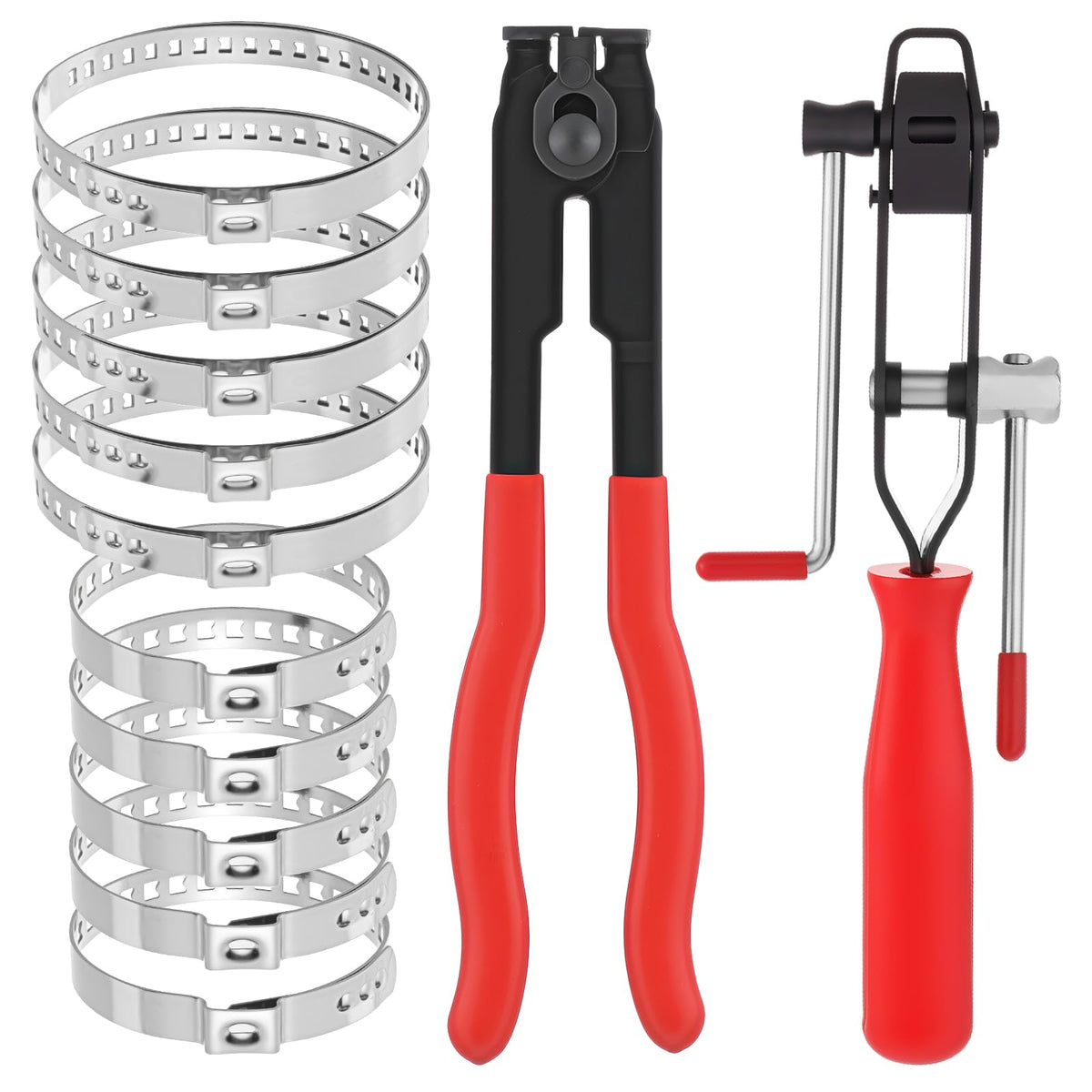 Exclaith front packaging showing pliers and 10 clamps for ready repairs