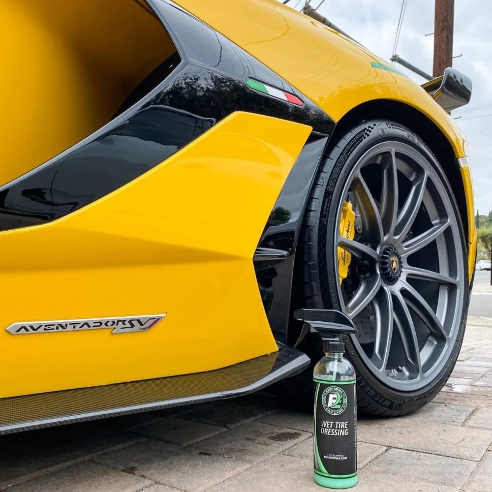 ExoForma on vehicle wheels in driveway showing durable wet finish