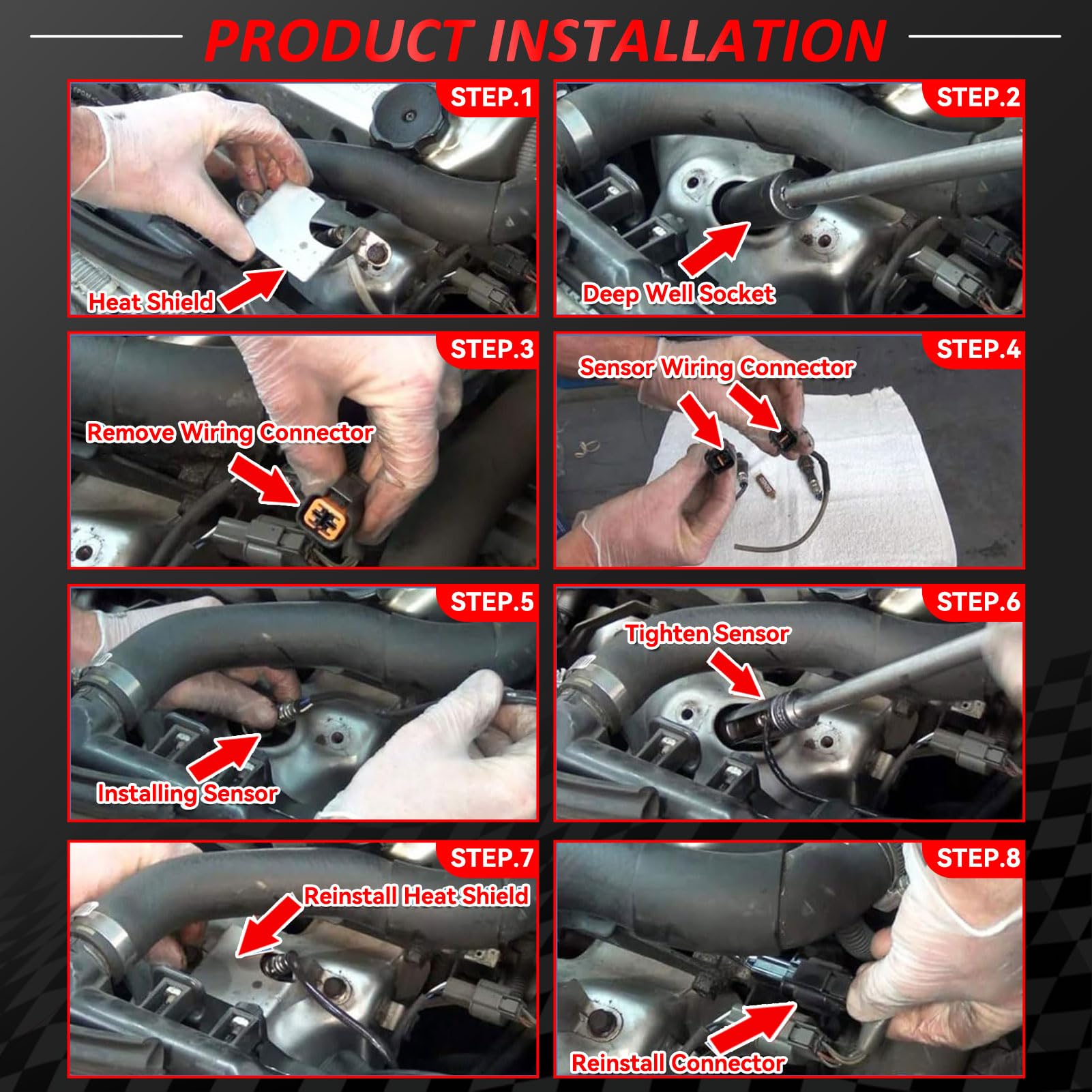 EXPEDE packaging label with cross-reference numbers aiding correct vehicle match