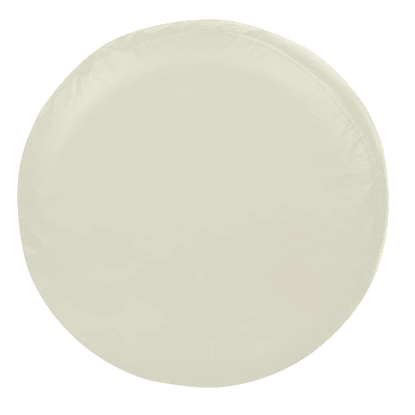 Explore Land front view of white spare tire cover showing full fit and protection