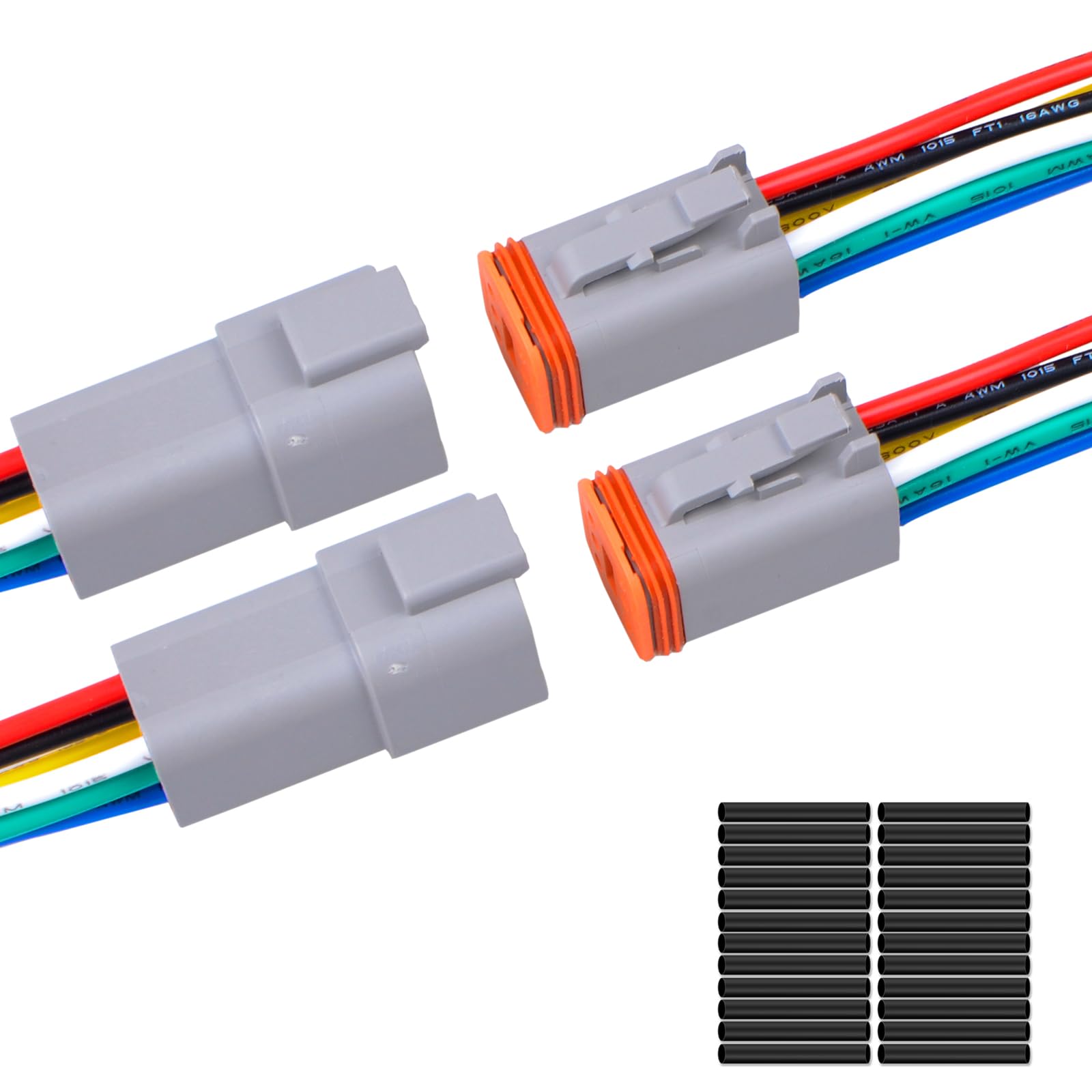 Exqutoo front view of male and female connectors showing snap latch benefit