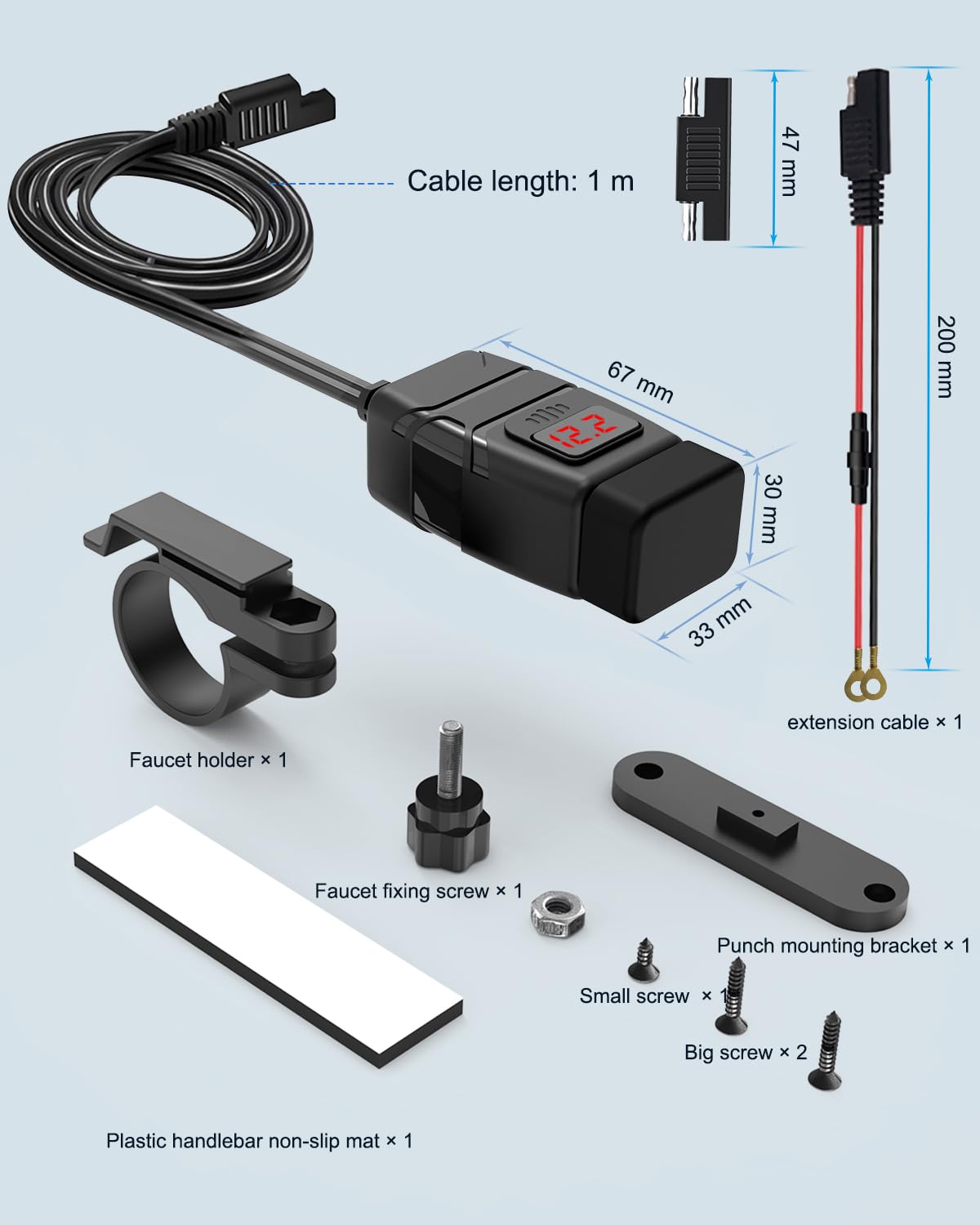 EXTRACTME charger next to smartphone to show compact size and charging utility on bike