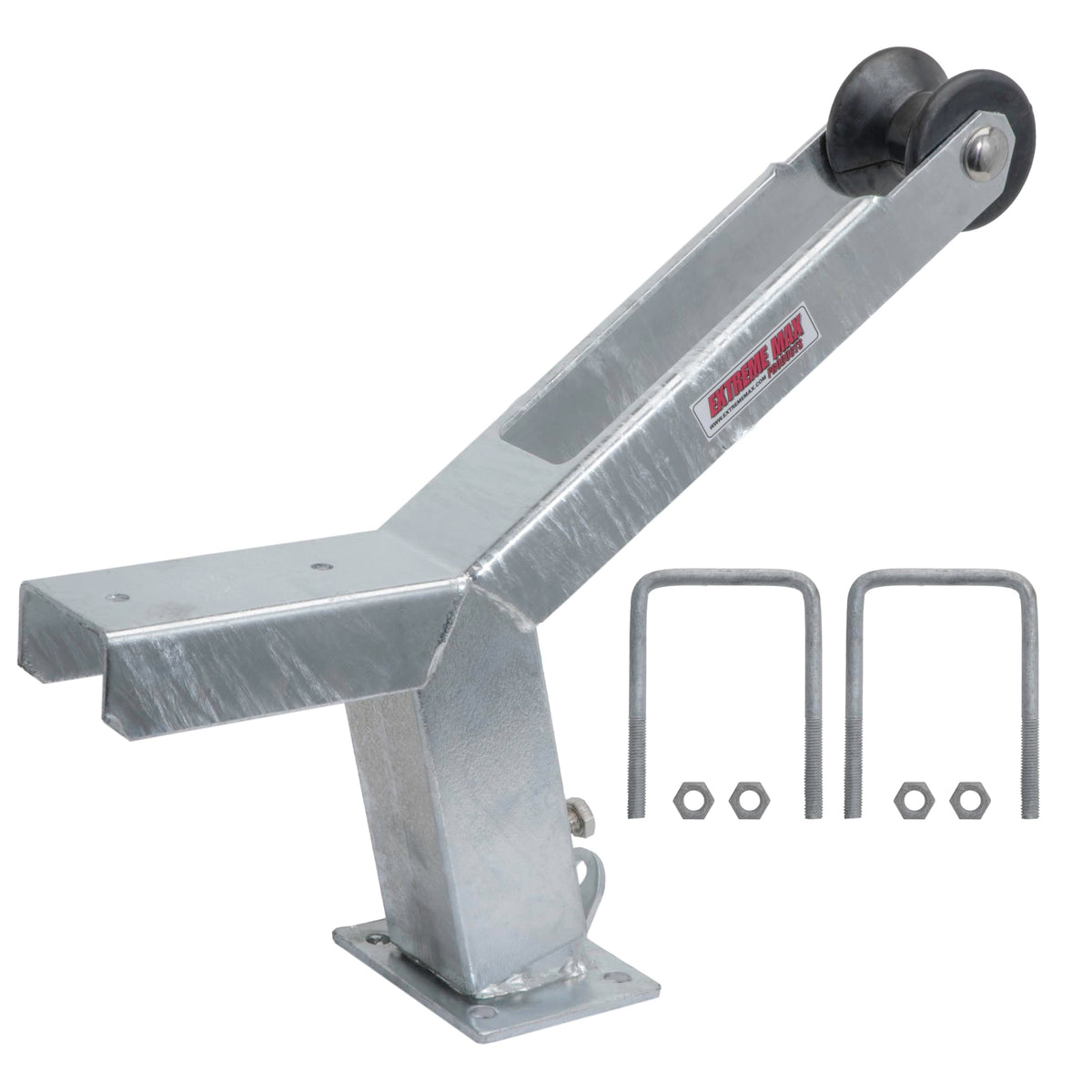 Extreme Max front view of winch stand showing mount and roller for secure installation