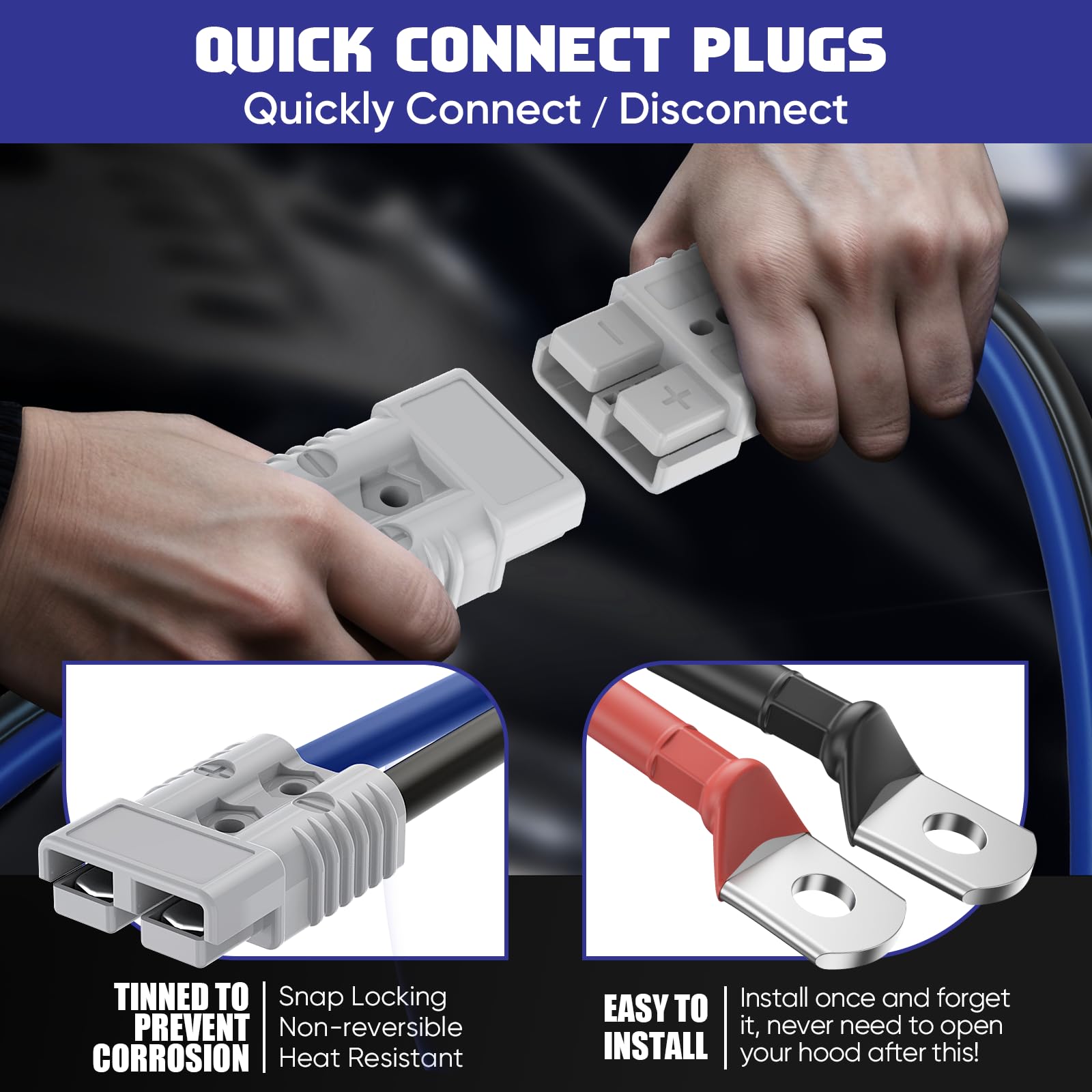 ExtreSpo quick-connect plug installed on battery for faster rescues