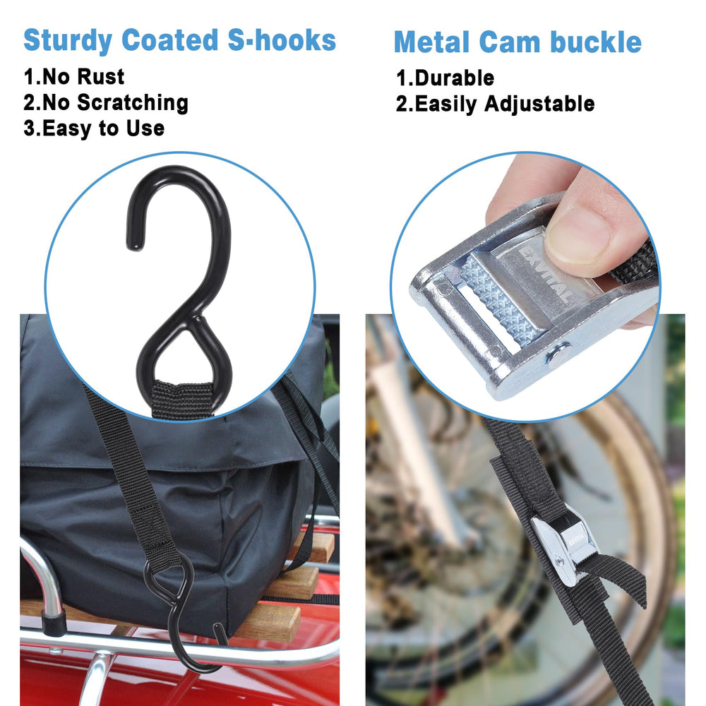 EXVITAL cam buckle close-up showing release lever and strong grip