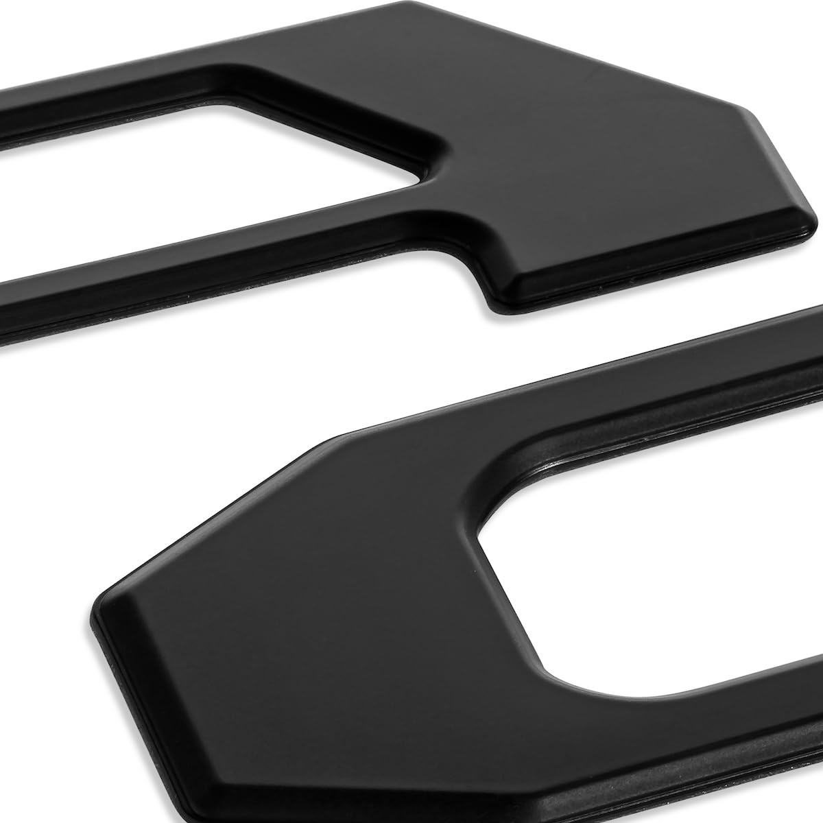 EyeCatcher front view of satin black tailgate letters showing clean fit and finish