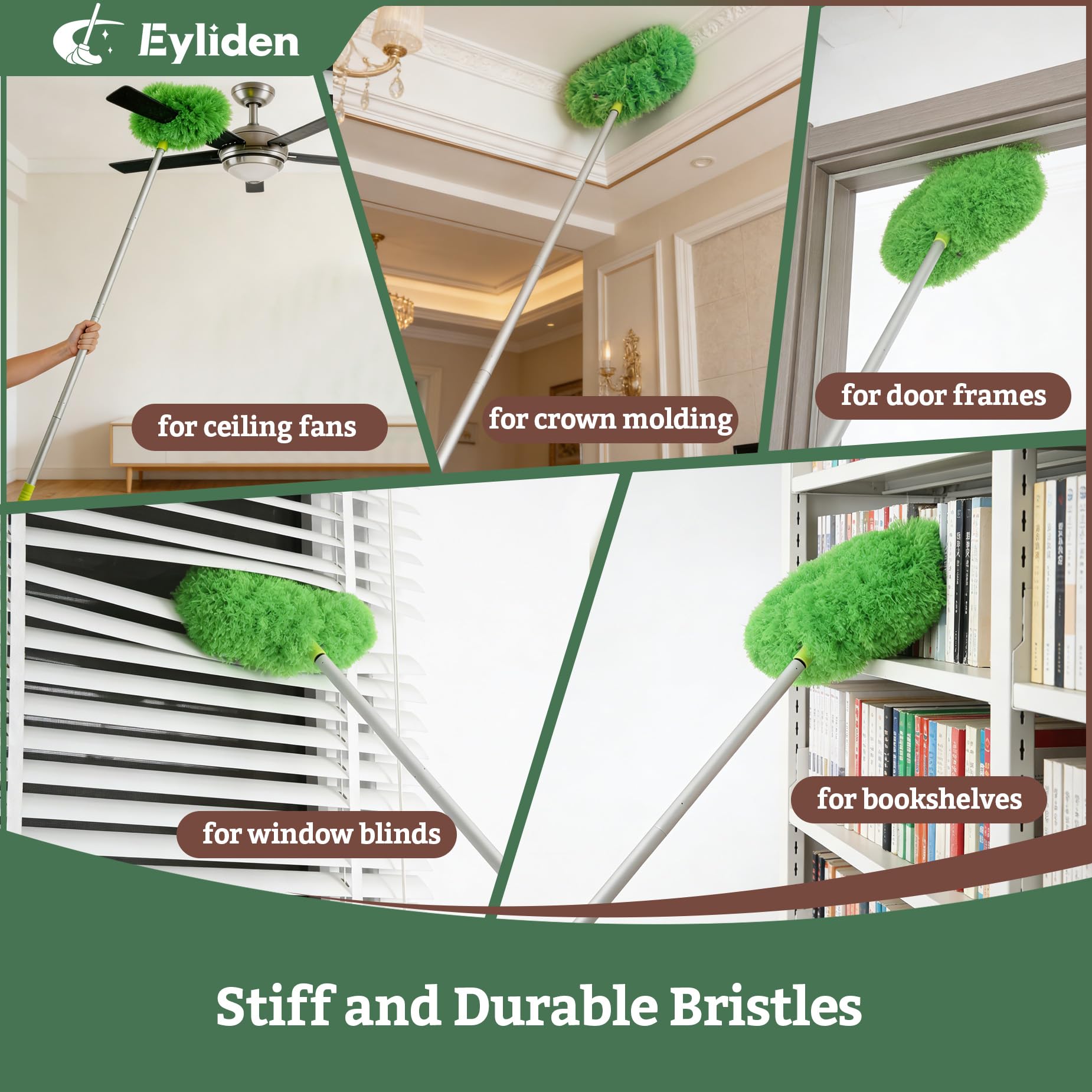 Eyliden detachable head with hanging hole for quick drying and storage