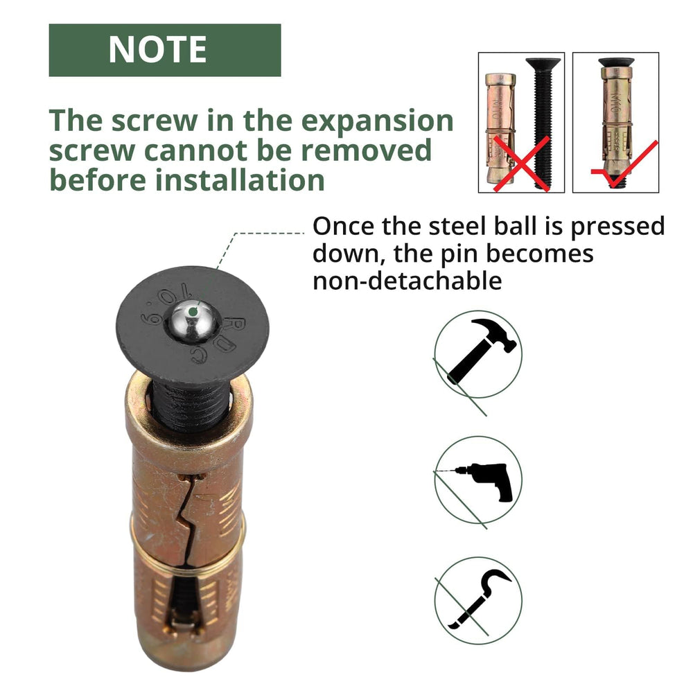 EYPINS anchor with heavy chain and U-lock attached, illustrating compatible locking options and strength