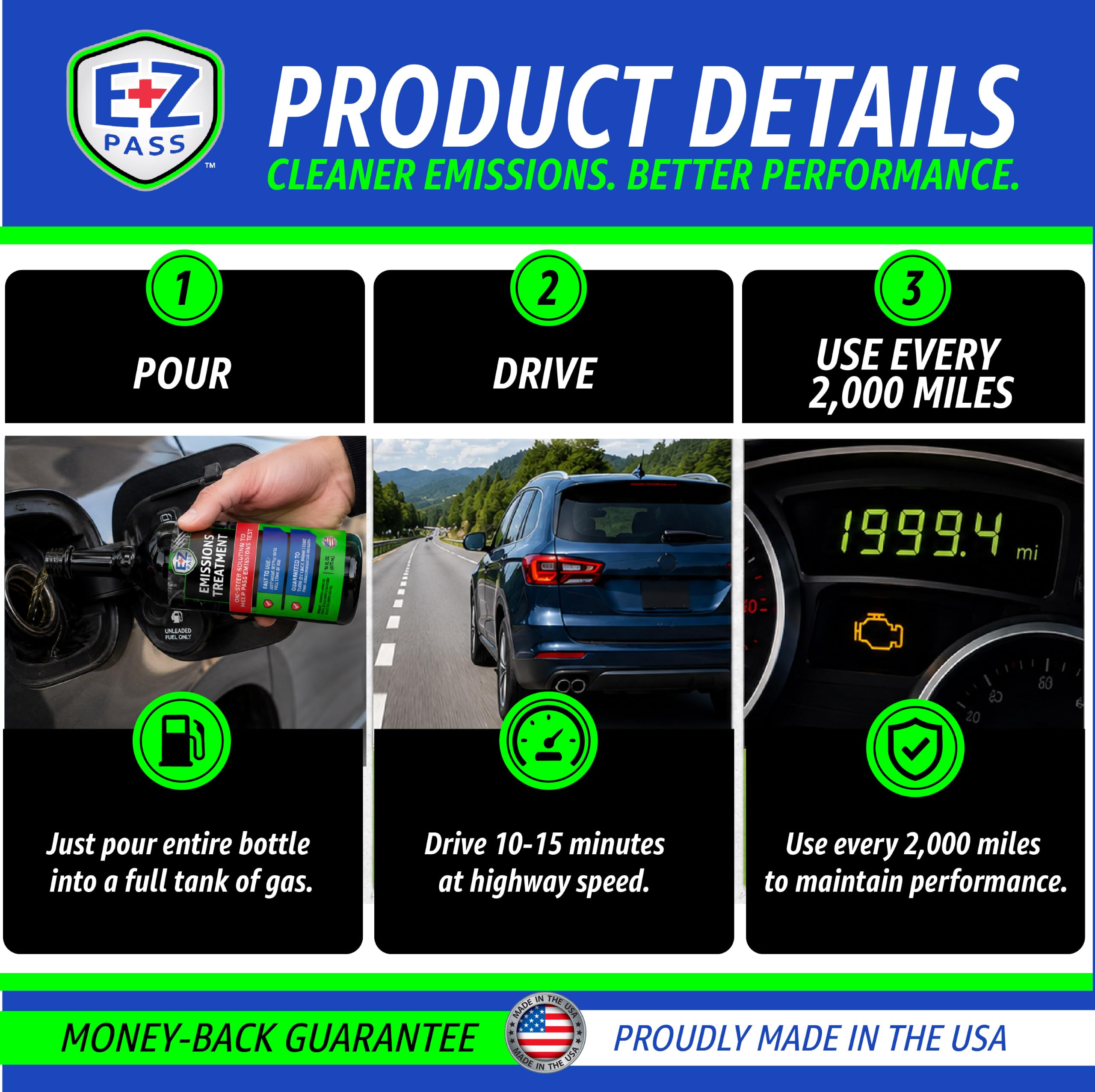 EZ PASS in vehicle on highway representing smog prep and smoother driving benefit