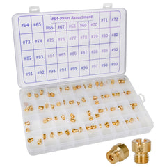 EZAPEX front view of labeled plastic case showing 72 brass jets for fast access