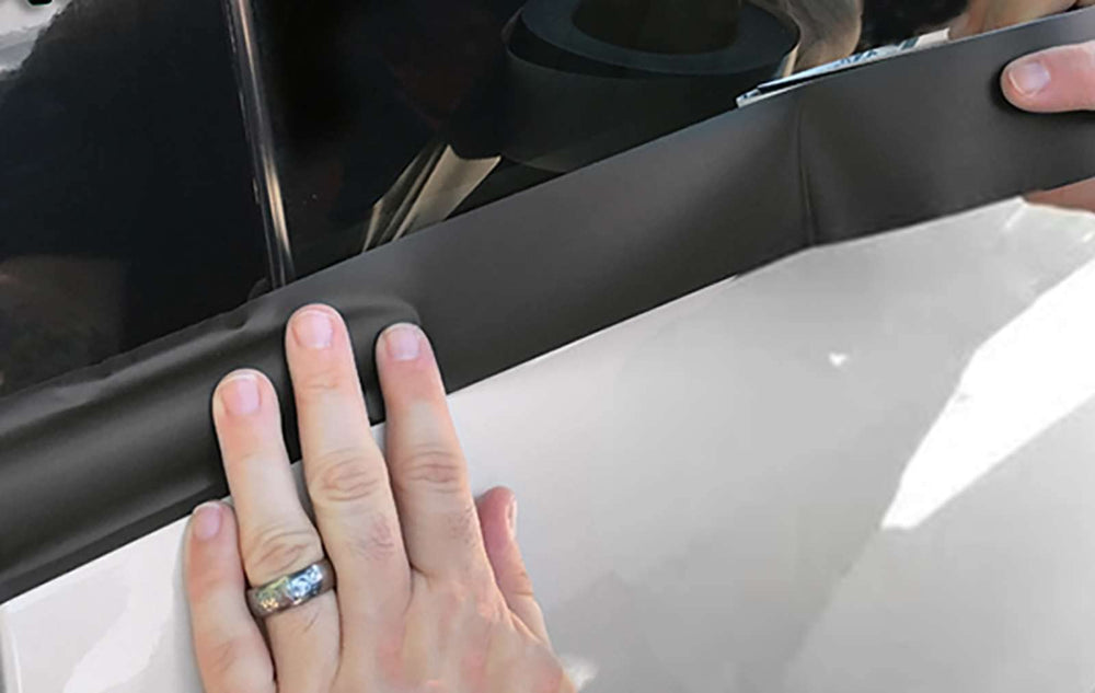 EZAUTO WRAP edge trimmed close-up showing precise cut benefit and clean finish