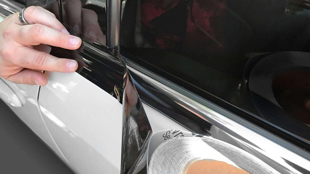 EZAUTO WRAP peeled off smooth panel showing clean removal and no residue