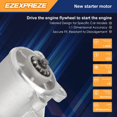 EZEXPREZE starter pinion closeup showing 12 teeth for secure engagement