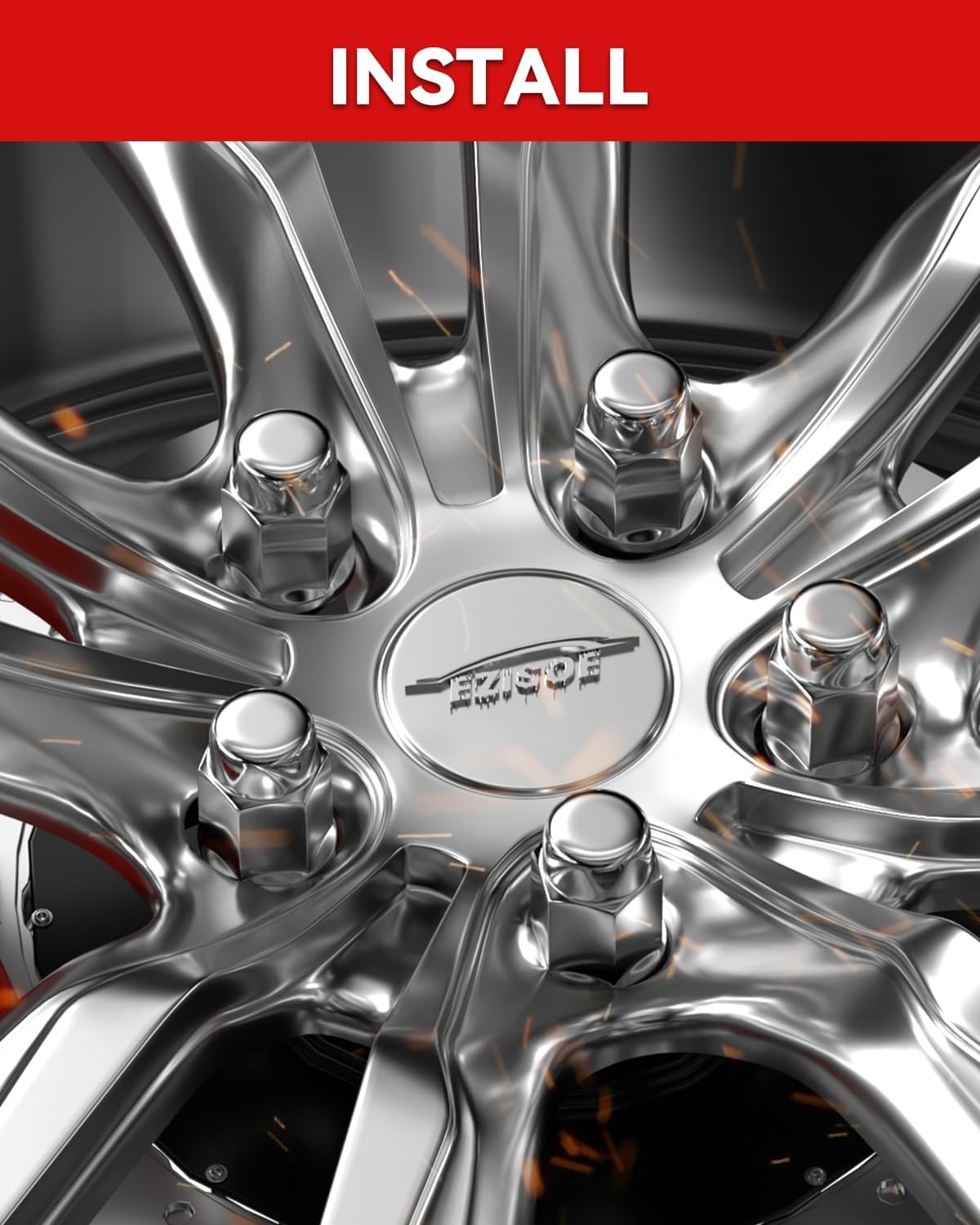 EZISOE lug nut beside ruler illustrating scale and size verification