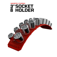 EZRED flexible holder bent around pipe demonstrating adaptable placement and fit