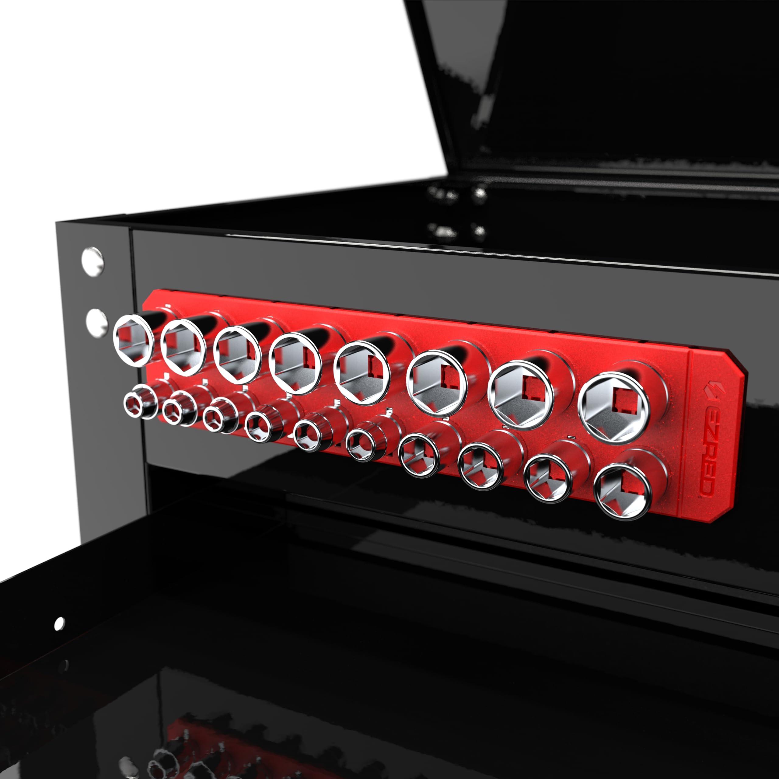 EZRED on workbench with sockets in use improving efficiency during repairs