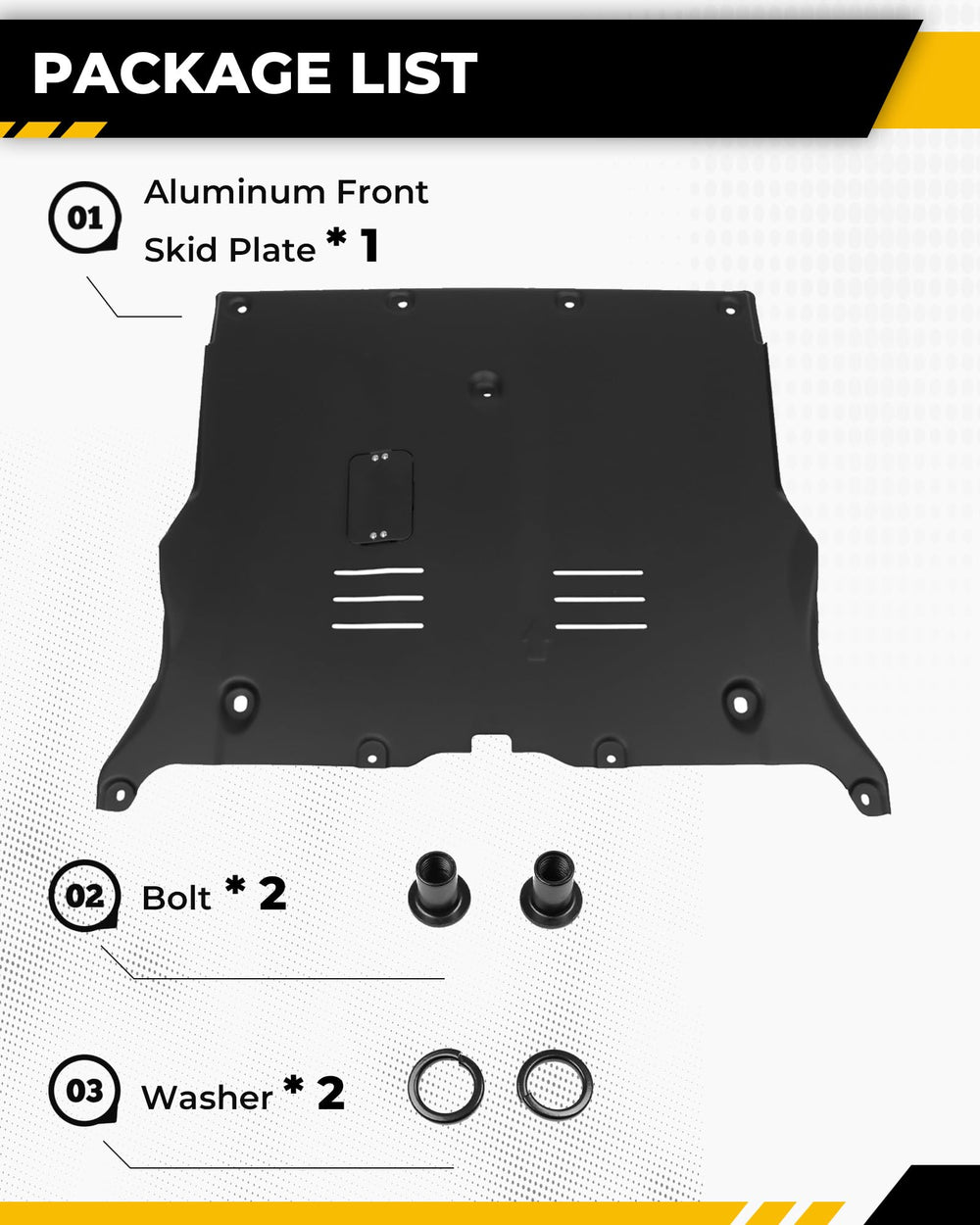 EZREXPM skid plate protecting underbody against gravel and road debris on rough road